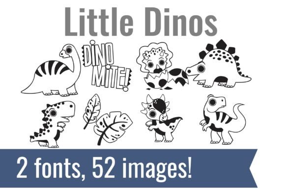 Little Dinos Dingbats: Unleash Prehistoric Charm in Your Designs