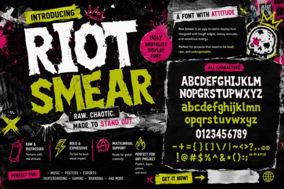 Riot Smear: The Brutalist Typeface for Fearless Branding